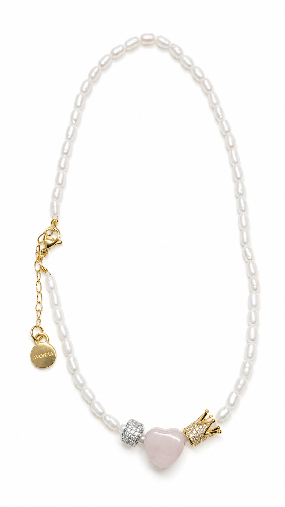 🤍✨ Collar de Perlas de Río Naturales con Cuarzo